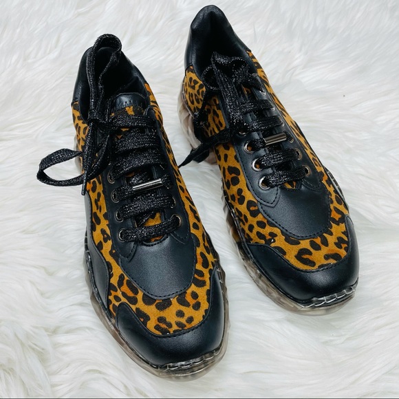 Black leopard chunky sneaker - Picture 5 of 6